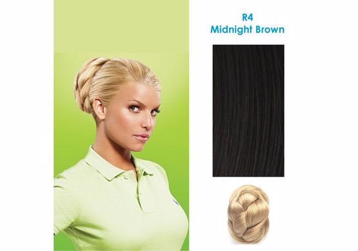 Hairdo Chignon Up Do Clip-in Extensions - R4 Midnight Brown (skouro kafe)